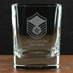 US Air Force 'Build Your Glass' Personalized 11.5 oz. Square Double Old Fashioned Glass