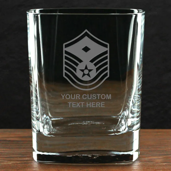 US Air Force 'Build Your Glass' Personalized 11.5 oz. Square Double Old Fashioned Glass