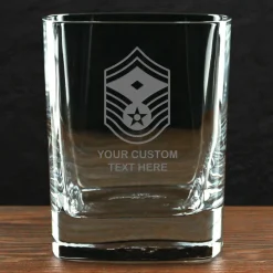 US Air Force 'Build Your Glass' Personalized 11.5 oz. Square Double Old Fashioned Glass