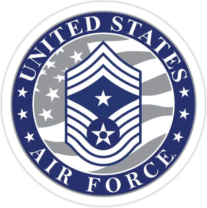 US Air Force E-9 Command Chief Master Sergeant 3.5" Decal by 7.62 Design