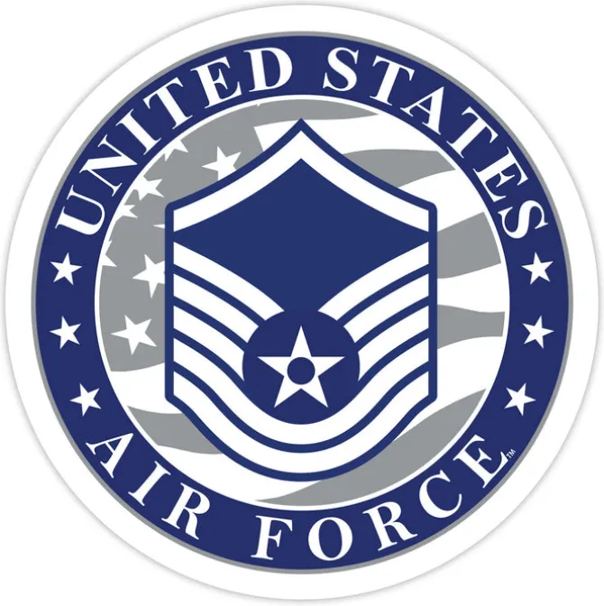 US Air Force E-7 Master Sergeant 3.5" Decal by 7.62 Design