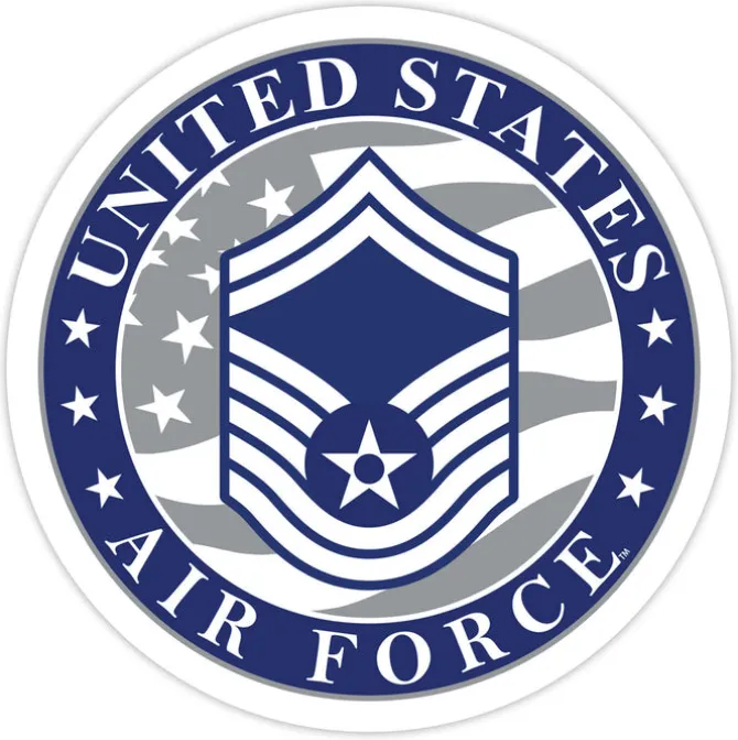 US Air Force E-8 Senior Master Sergeant 3.5" Decal by 7.62 Design