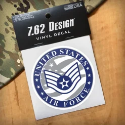 US Air Force E-5 Staff Sergeant 3.5" Decal by 7.62 Design