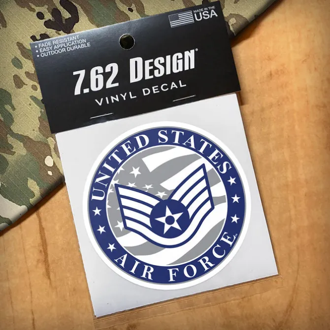 US Air Force E-5 Staff Sergeant 3.5" Decal by 7.62 Design