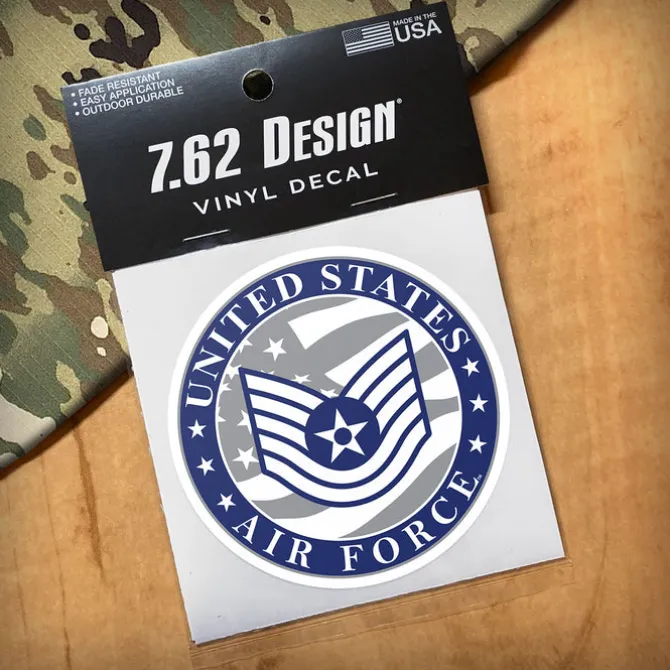 US Air Force E-6 Technical Sergeant 3.5" Decal by 7.62 Design
