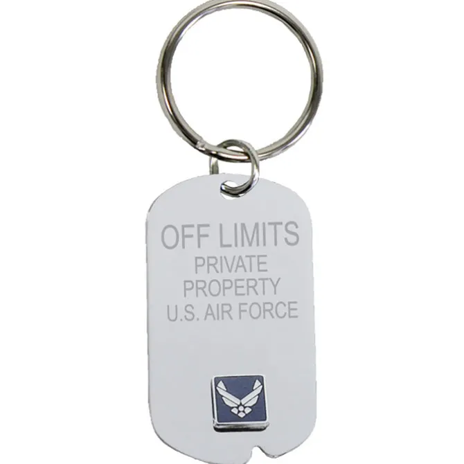 US Air Force 'Off Limits' Crest Craft Dog Tag Keychain