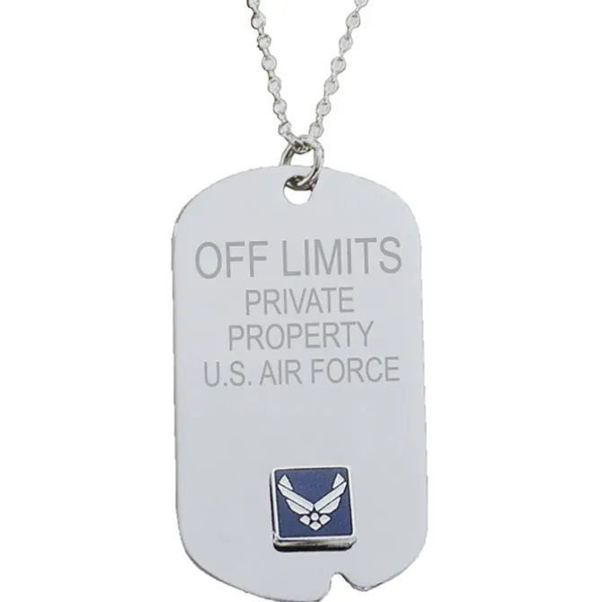 US Air Force 'Off Limits' Crest Craft Dog Tag Necklace