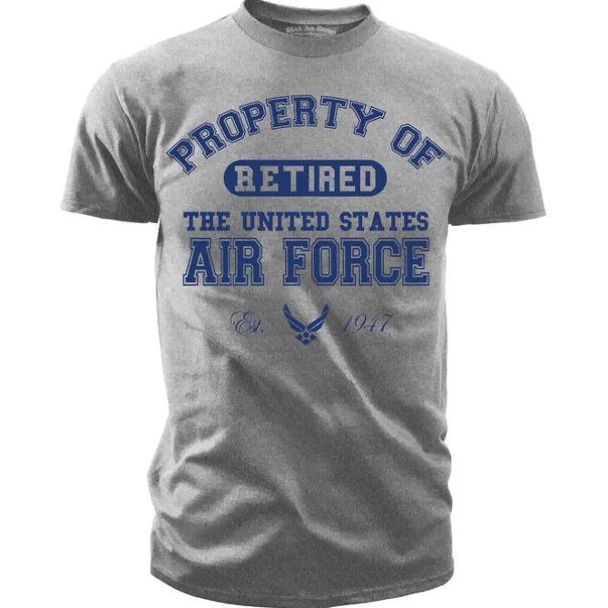 US Air Force Property of the Air Force Retired - Black Ink Men's T-Shirt