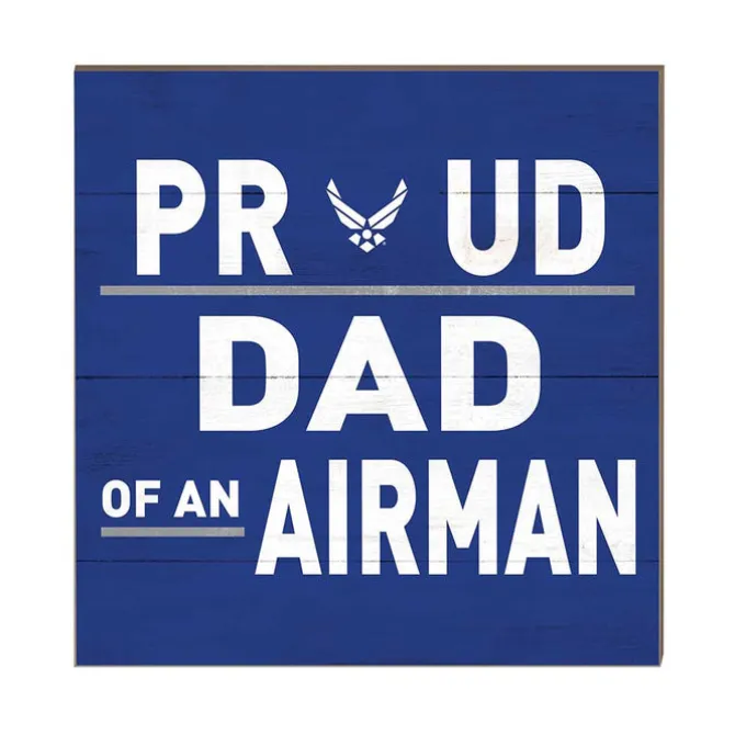 U.S. Air Force Proud Dad 10 x 10 inch Wood Sign - Made In The USA