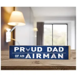 U.S. Air Force Proud Dad 3 x 13 inch Wood Sign - Made In The USA