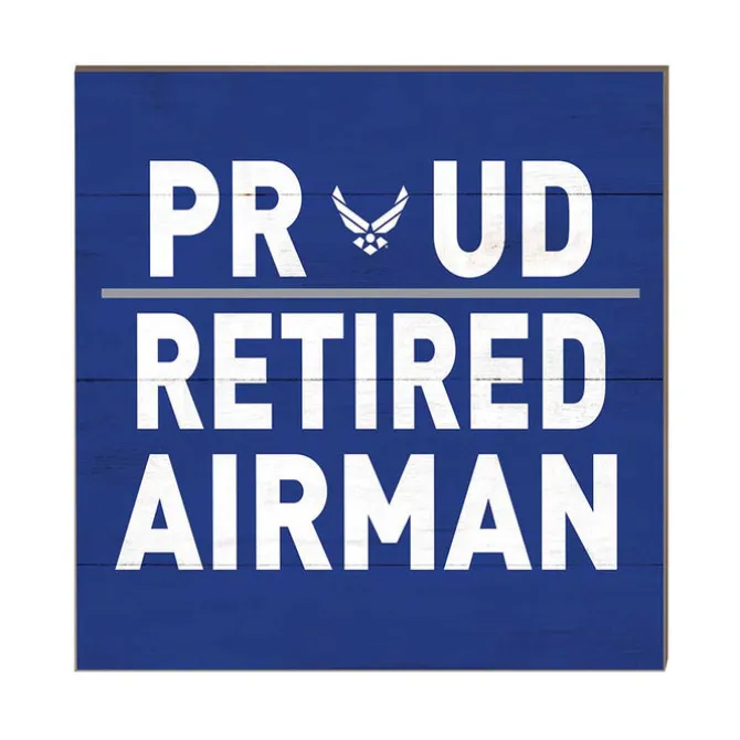 U.S. Air Force Retired 10 x 10 inch Wood Sign - Made In The USA