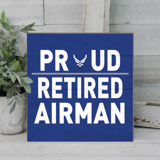 U.S. Air Force Retired 10 x 10 inch Wood Sign - Made In The USA