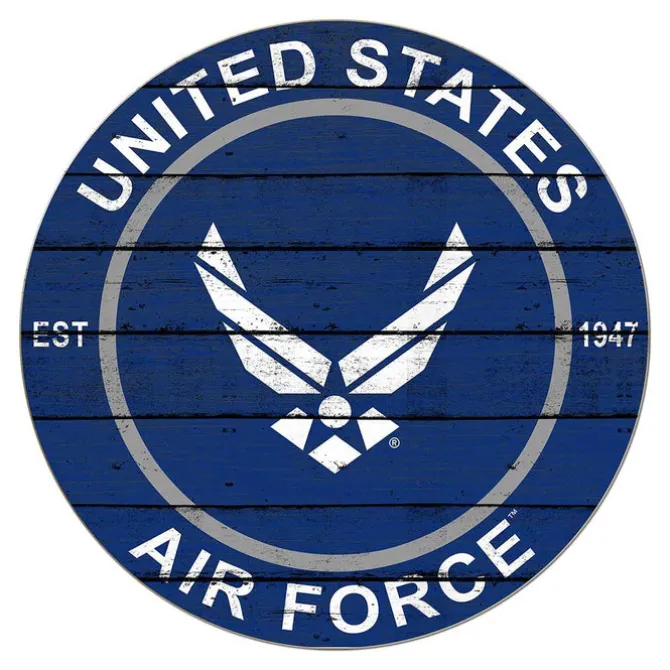 U.S. Air Force Weathered Logo 20 x 20 inch Wood Sign - Made In The USA