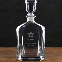 US Army 'Build Your Glass' Personalized 23.75 oz. Whiskey Decanter