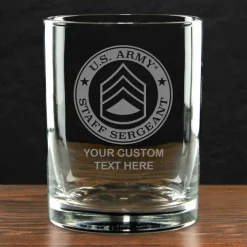 US Army 'Build Your Glass' Personalized 14 oz. Double Old Fashioned Whiskey Glass