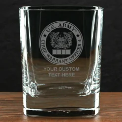 US Army 'Build Your Glass' Personalized 11.5 oz. Square Double Old Fashioned Whiskey Glass
