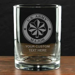 US Army 'Build Your Glass' Personalized 14 oz. Double Old Fashioned Whiskey Glass