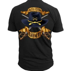 U.S. Army Cavalary Stetson - Black Ink Mens T-Shirt