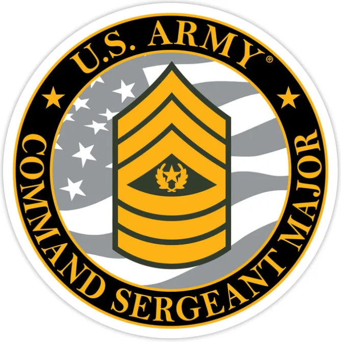 US Army E-9 Command Sergeant Major 3.5" Decal by 7.62 Design