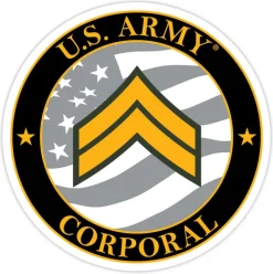 US Army E-4 Corporal 3.5" Decal by 7.62 Design