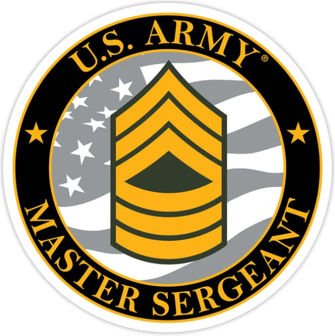 US Army E-8 Master Sergeant 3.5" Decal by 7.62 Design