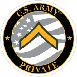 US Army E-2 Private 3.5" Decal by 7.62 Design