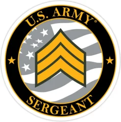 US Army E-5 Sergeant 3.5" Decal by 7.62 Design