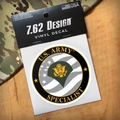 US Army E-4 Specialist 3.5" Decal by 7.62 Design