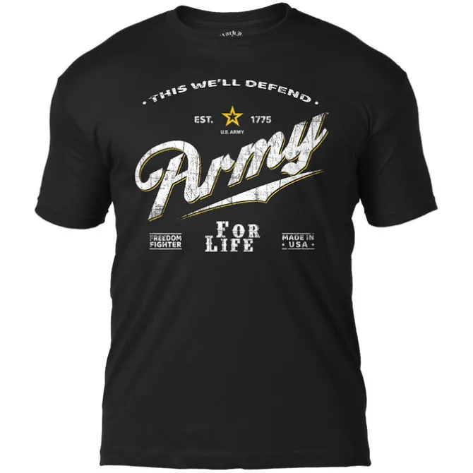 U.S. Army For Life Black Ink Design Men's T-Shirt