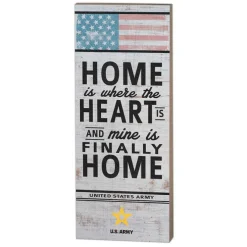 U.S. Army Home is Where the Heart Is 7 x 18 inch Wood Sign- Made In The USA