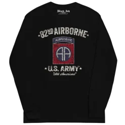 US Army 82nd Airborne - Black Ink Mens Long Sleeve T-Shirt