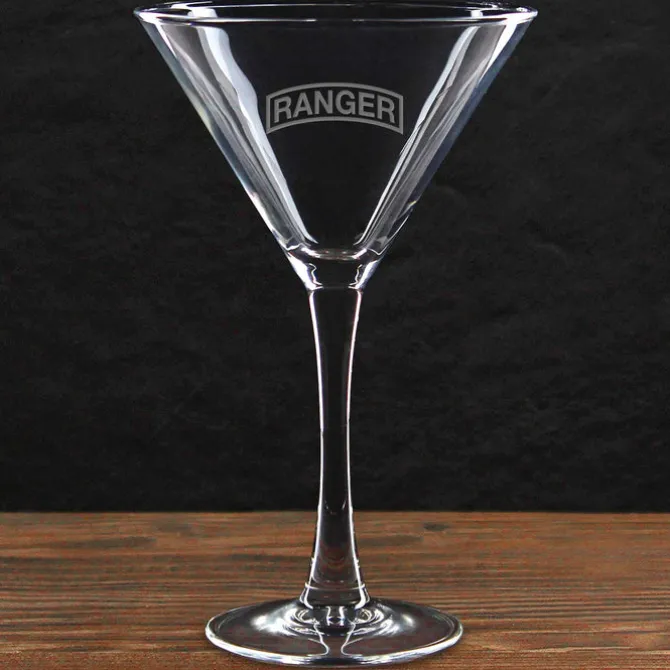 US Army Pick Your Design 10 oz. Etched Martini Glass
