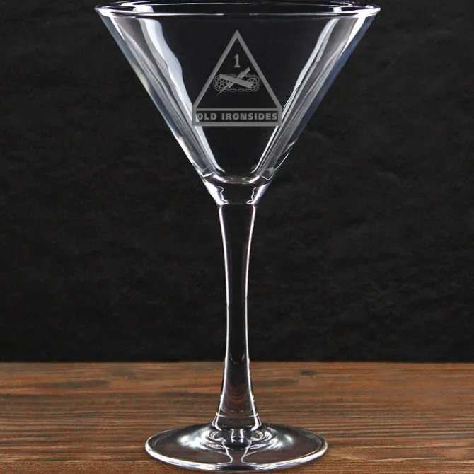 US Army Pick Your Design 10 oz. Etched Martini Glass