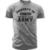 US Army Property of the Army Retired - Black Ink Mens T-Shirt