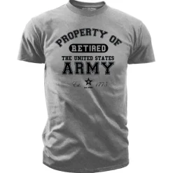 US Army Property of the Army Retired - Black Ink Mens T-Shirt
