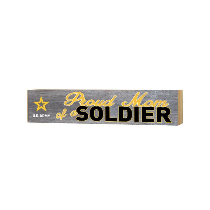 U.S. Army Proud Mom 3 x 13 inch Wood Sign - Made In The USA