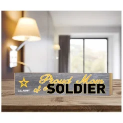 U.S. Army Proud Mom 3 x 13 inch Wood Sign - Made In The USA