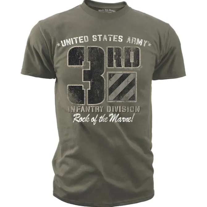 US Army 3rd Infantry - Retro - Black Ink Mens T-Shirt