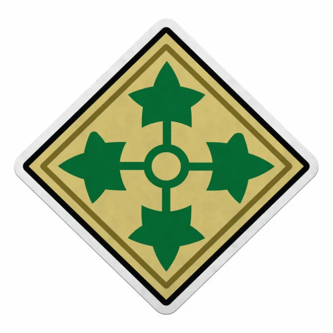 U.S. Army 4th Infantry Division Die-Cut Pennant by 7.62 Design - Made in the USA