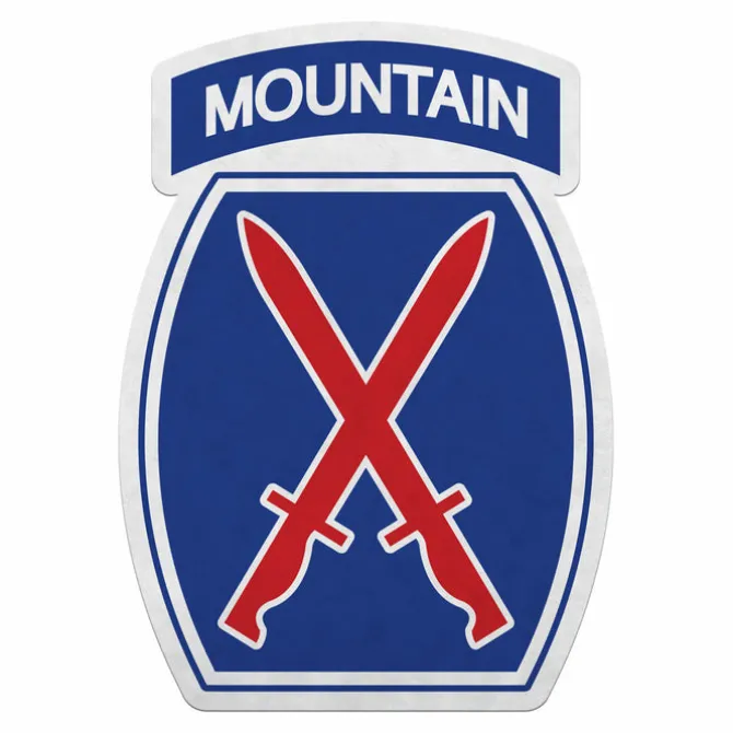 U.S. Army 10th Mountain Division Die-Cut Pennant by 7.62 Design - Made in the USA