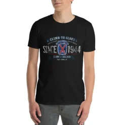 U.S. Army 10th Mountain Division Retro Black Ink Unisex T-Shirt