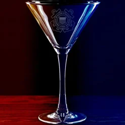 US Coast Guard Logo 10 oz. Martini Glass