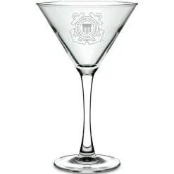 US Coast Guard Logo 10 oz. Martini Glass