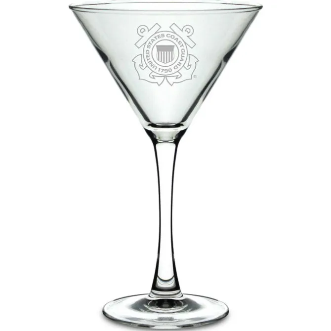 US Coast Guard Logo 10 oz. Martini Glass