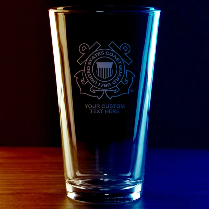 US Coast Guard Logo Personalized Pint Glass