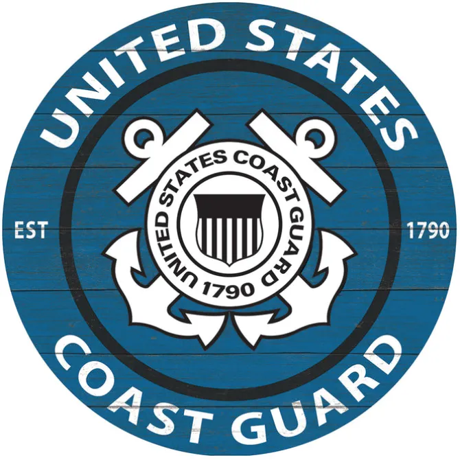 U.S. Coast Guard Weathered Logo 20 x 20 inch Wood Sign- Made In The USA