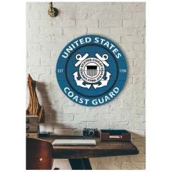 U.S. Coast Guard Weathered Logo 20 x 20 inch Wood Sign- Made In The USA