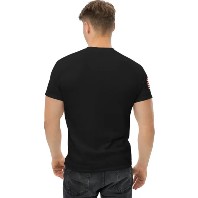 US Flag Warning Made To Order Patriotic Men's Tee