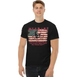 US Flag Warning Made To Order Patriotic Men's Tee
