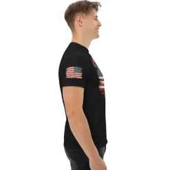 US Flag Warning Made To Order Patriotic Men's Tee